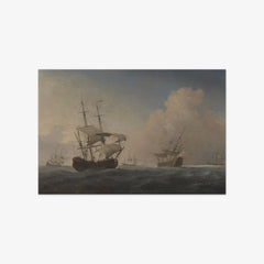 English Warships Heeling in the Breeze Offshore by Willem van de Velde the Younger