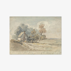 A Thatched Cottage and Trees at the Turn of a Country Road by James Ward