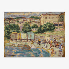 Beach and Village by Maurice Brazil Prendergast