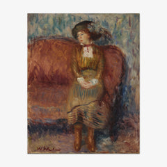 Woman Seated on Red Sofa by William James Glackens