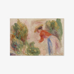 Woman Gathering Flowers by Auguste Renoir