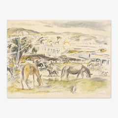 Horses in Landscape by Jules Pascin