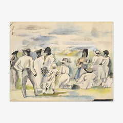 Group of Figures with Boy Holding Flowers by Jules Pascin