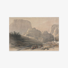 Petra, Lower End of the Valley, Viewing the Acropolis by David Roberts