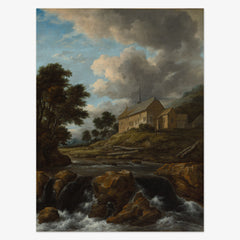 Landscape with a Church by a Torrent by Jacob van Ruisdael