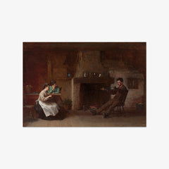 Winding Yarn (Interior of a Nantucket Kitchen) by Eastman Johnson
