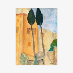 Cypresses and Houses at Cagnes by Amedeo Modigliani
