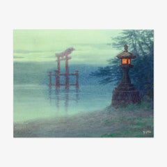 Stone Lantern on Shore and a Torii in a Lake by Yoshihiko Ito