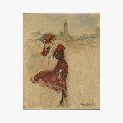 Parisienne in a Red Dress by Jean Béraud