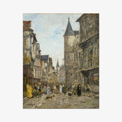Rue Saint-Romain, Rouen by Eugène Boudin