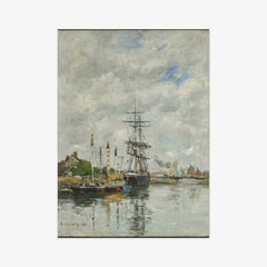 Le Havre, Sailboats in the Port by Eugène Boudin