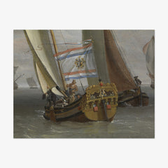 Ships on the River IJ in front of the Tollhouse near Amsterdam by Abraham Storck