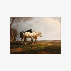 A Flock of Horses in Low Sun by A. Mackeprang