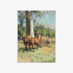 Landscape with a Horse-drawn Cart Bringing Home Timber from the Forest by A. Mackeprang