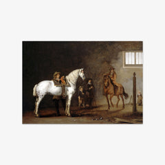 White Horse in a Riding School by Abraham van Calraet