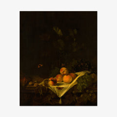 Still Life with Peaches and Grapes by Abraham van Calraet