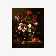 Flower Still Life with a Timepiece by Abraham van Beijeren