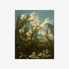 Landscape with Washerwoman by Alessandro Magnasco