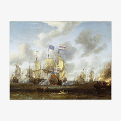 The Goulden Leeuw Engaging Royal Prince at the Battle of the Texel, 11 August 1673 by Abraham Storck