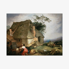 A Cottage with Peasants Milking Goats by Abraham Bloemaert