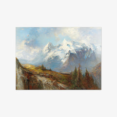 The Ortler and the Königspitze Seen from the Malserhaide in Tyrol by Adolf Obermüllner