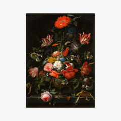 Flowers in a Metal Vase by Abraham Mignon