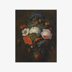 Festoon of Flowers and Fruit, along with a Variety of Insects by Abraham Mignon
