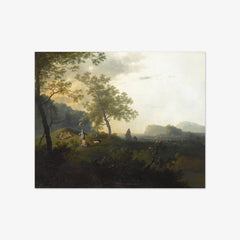 Hunting Party in a Wood, an Italianate Coastal Landscape Beyond by Adam Pijnacker