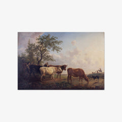 Landscape with Cows at Sunrise by Jean-Baptiste de Roy