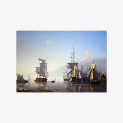Marine with Sailing Ships by Adolph Friedrich Vollmer