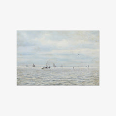 Numerous Ships off a Coast by Adolph Larsen