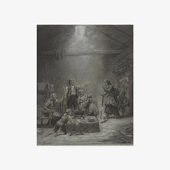 Tramps arriving in a farmhouse by Adolph Tidemand