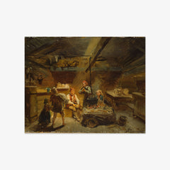 A Boy Bringing Home a Sick Lamb by Adolph Tidemand