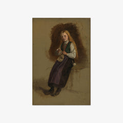 Portrait of Syneve Larsdatter from Vikør by Adolph Tidemand