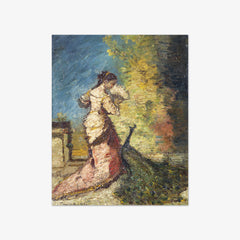 Woman with Peacock by Adolphe Joseph Thomas Monticelli