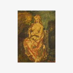 Young Woman with a Fan by Adolphe Monticelli