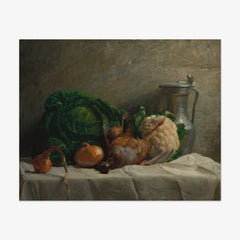 Still Life with Vegetables, Partridge, and a Jug by Adolphe-Félix Cals