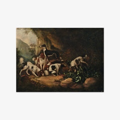 Hunting dogs in a rocky landscape by Adriaen Cornelisz