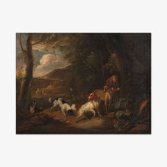 Huntsman with Dogs by the Forest Edge by Aelbert Cuyp