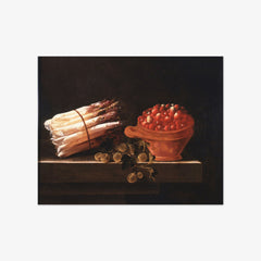 Still Life with Asparagus and Strawberries by Adriaen Coorte