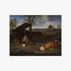 Resting Shepherd with His Flock by Adriaen van de Velde