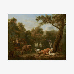 Wooded Landscape with Cattle by Adriaen van de Velde