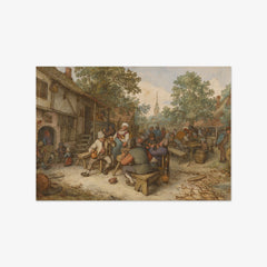 Peasant Festival on a Town Street by Adriaen van Ostade