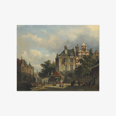 A Dutch Street Scene by Adrianus Eversen