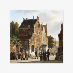 Figures in a Busy Street by Adrianus Eversen