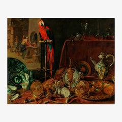 Still Life with Parrot, an Allegory of Fire by Adriaen van Utrecht
