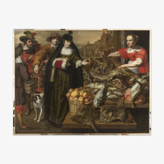 A Lady at the Fishmarket in Antwerp by Adriaen van Utrecht