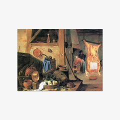 Kitchen Interior with Still Life and Slaughtered Ox by David Teniers the Younger