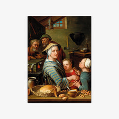 A Kitchen Interior with Figures by Johann Gerlach Lambert
