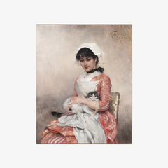 Girl with a Cat by Albert Edelfelt